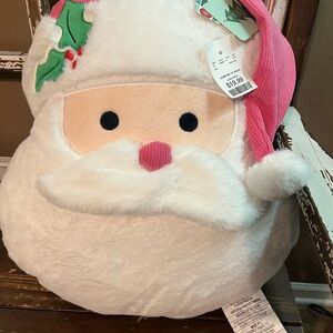Santa Claus Plush Pillow with Pink Hat NEW WITH TAGS
